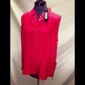 Donna Karen Electric Summer Silk blouse Large NWT